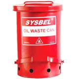 油渍废弃物防火垃圾桶（红色）14加仑53升 WA8109500